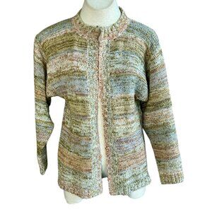Vintage 70s Le Roy Knitwear Multicolored Cardigan Sweater